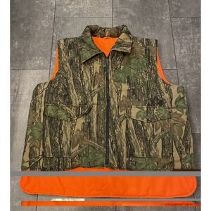 Vintage Winchester Trebark Conceal Camo Orange Reversible Vest Men's Size XL